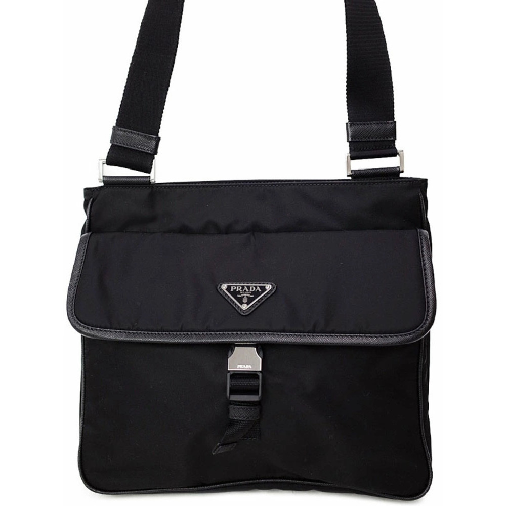 Prada Saffiano leather shoulder bag black